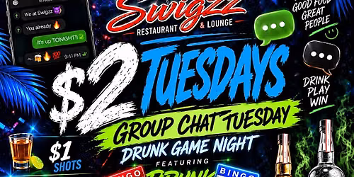 $2 Tuesdays - Drunk Game Night - Live DJ - No Cover - Cash Prize