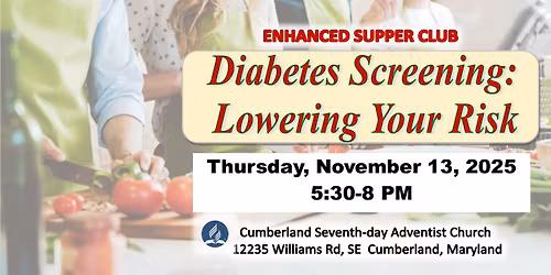 FREE Community Health Night! Pre-diabetes discussion & screening, cooking demo, food & more...