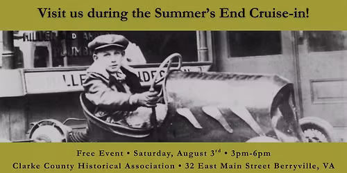Summer's End Cruise-in: CCHA will be open!