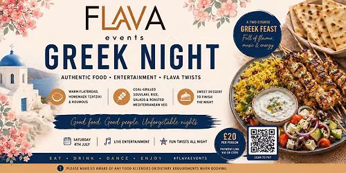 FLAVA Presents - Greek Night - Food - Music - Fun