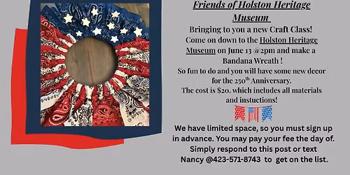 Adult Craft Class -Bandana Wreath