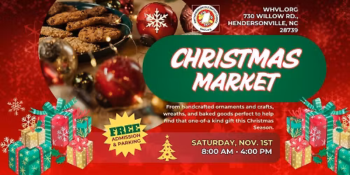 WHVL.org \/ CHRISTMAS MARKET \/ Nov. 1, 2025 ~ 8:00am to 4:00pm - Free Parking & Admission