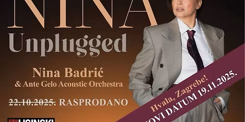 NINA BADRIC - LISINSKI, UNPLUGGED feat. ANTE GELO ACOUSTIC ORCHESTRA, NOVI DATUM