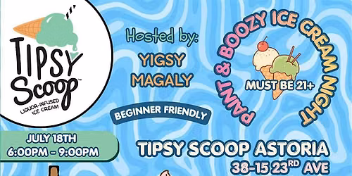 Paint & Sip at Tipsy Scoop Astoria with @ yigsymagaly