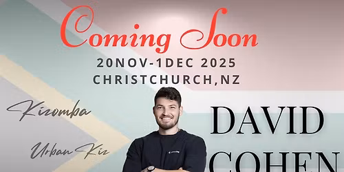 KIZOMBA With DAVID COHEN 2X WEEKENDER CHRISTCHURCH
