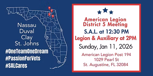 5th District Meeting SAL LEG AUX | Post 194 | St. Augustine, Florida
