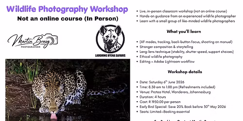 WILDLIFE PHOTOGRAPHY WORKSHOP
