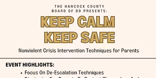 Keep Calm Keep Safe: Nonviolent Crisis Intervention Techniques for Parents