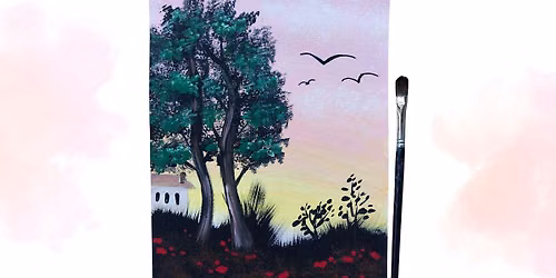 Under the Pink Sky Acylic Painting Class