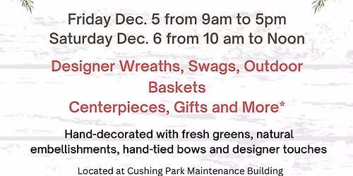 Framingham Garden Club Holiday Greens Sale