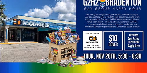 Bradenton: November G2H2 | Food + Beer (ALSO Youth Supply Drive)