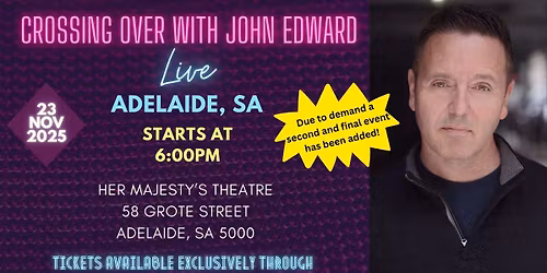 Crossing Over with Psychic Medium John Edward - Adelaide, SA