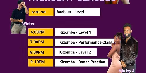 Thursday Classes: Bachata & Kizomba (Monthly Cycle)