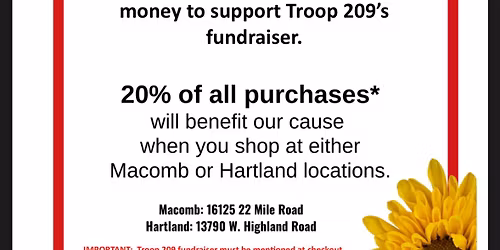Troop 209 Deneweth's Garden Center Fundraiser 