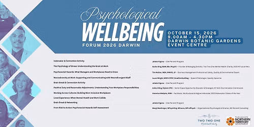 Psychological Wellbeing Forum 2026 \u2013 Darwin