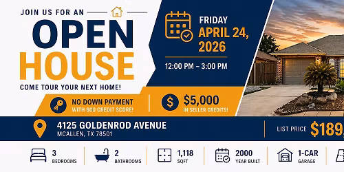 \ud83c\udfe1 MCALLEN OPEN HOUSE \u2013 UNDER $200K \ud83d\udd25