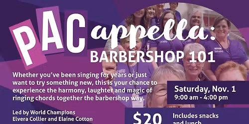PACappella Barbershop 101: a one day singing workshop