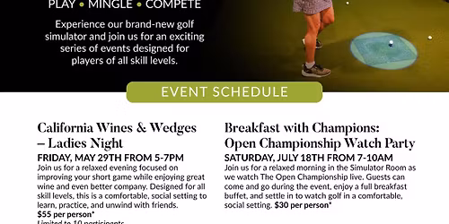 Simulator Series: Ladies Night - California Wines & Wedges