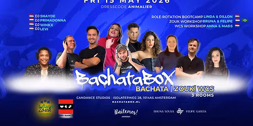 BachataBox May - 3 AREAS (Bachata, Zouk & West Coast Swing)