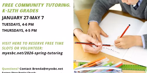 Free K-12 Community Tutoring