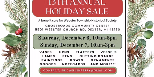 Huron Valley Woodturners 13th Annual Holiday Sale