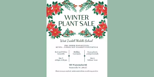 WIMS Poinsettias (due 11\/25!) and Winter Plant Sale