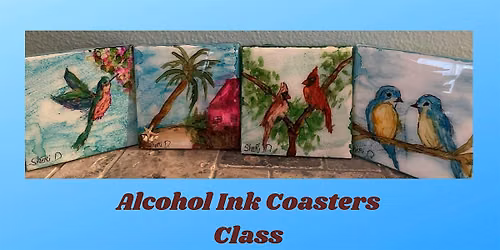 Alcohol Ink and Resin Coaster Class