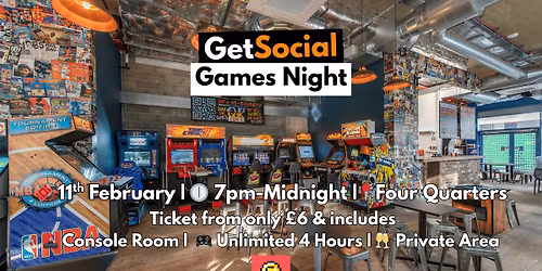 GetSocial Games Night | Meet New People &amp; Make Friends (20s\u201340s) \ud83d\udd79\ufe0f