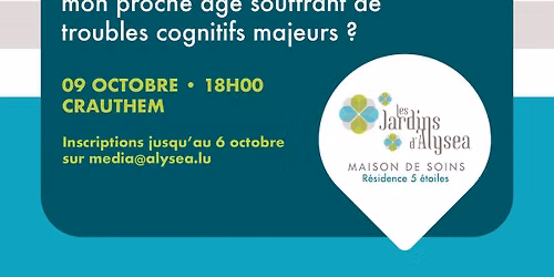 Conf\u00e9rence \u00ab Comment accompagner mon proche \u00e2g\u00e9 souffrant de troubles cognitifs majeurs ? \u00bb