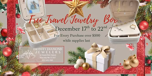 Free Travel Jewelry Box with $500 purchase