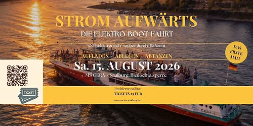 STROM AUFW\u00c4RTS \u2013 Die Elektro-Boot-Fahrt | Sa. 15. August 2026
