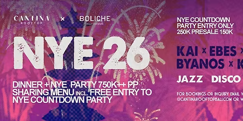 Cantina Rooftop X Boliche Celebrates New Year 2026 in Ubud