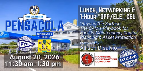 CAM U PENSACOLA Free Lunch and 1 OPP\/ELE CEU at Pensacola Yacht Club