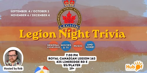 LEGION NIGHT TRIVIA - Royal Canadian Legion 163 (Hamilton)