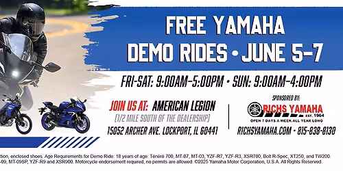 Free Yamaha Demo Truck - June 5 - 6 - 7