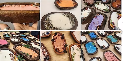 Soy Candles in Wood Dough Bowls at Powder Hollow Brewing!