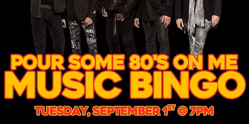 Pour Some 80's Music Bingo On Me (Def Leppard) @ Frankie Martin's Garden \/ Tues Sept 1st @ 7pm