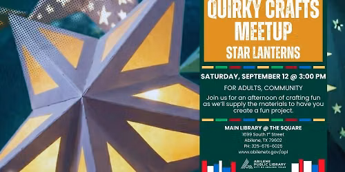 Quirky Crafts: Star Lanterns (Main Library)