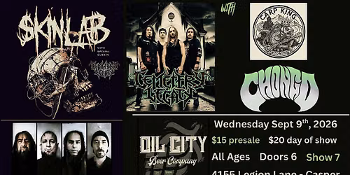 Skinlab, Cemetery Legacy, Carp King, and Chongo at Oil City Beer Company