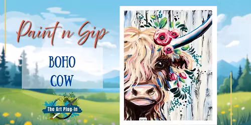 Paint n Sip - Boho Cow