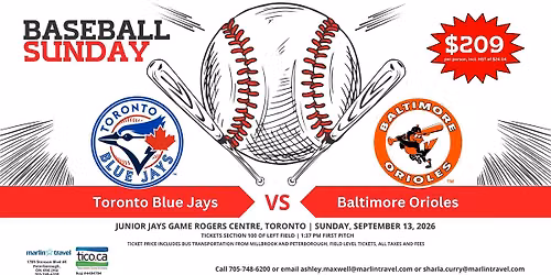 Millbrook Legion Blue Jays Bus Trip | Blue Jays vs. Orioles