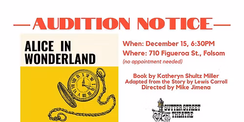 Alice in Wonderland Audition at Sutter Street Theatre