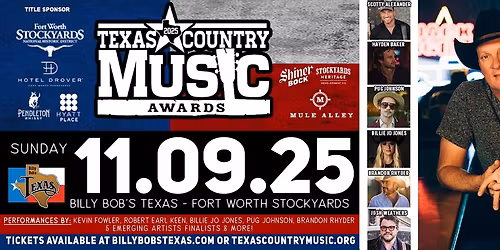 2025 Texas Country Music Awards, Fort Worth Stockyards Title Sponsors 