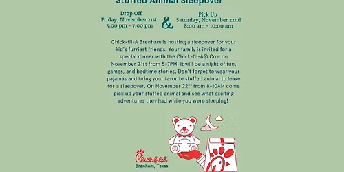 Kid's Night Stuffed Animal Sleepover