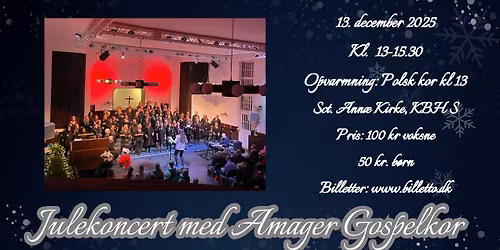 Julekoncert med Amager Gospelkor i Skt Ann\u00e6 Kirke