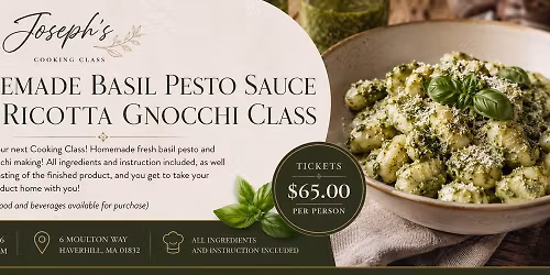 Homemade Basil Pesto Sauce and Ricotta Gnocchi Class