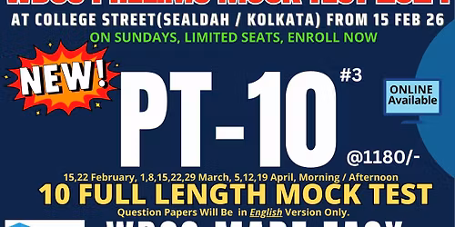 WBCS (Exe.) Etc. Exam 2024 Prelims Mock Test PT10