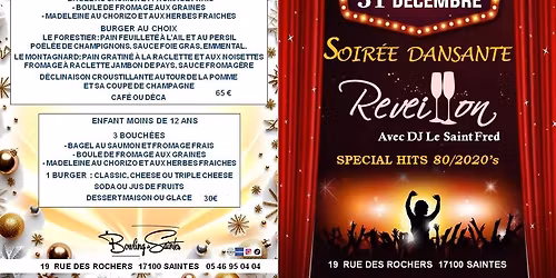 R\u00e9veillon 2026 D\u00eener et Soir\u00e9e dansante au Bowling de Saintes