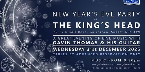 NYE at The King's Head - A great evening of Live Music with Gavin Thomas
