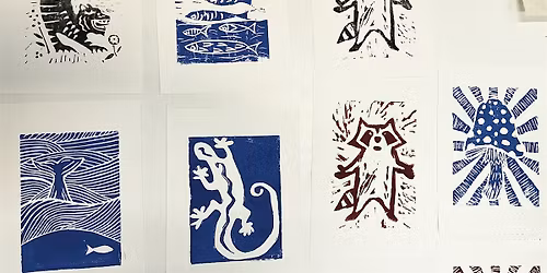 Linocut printing afternoon